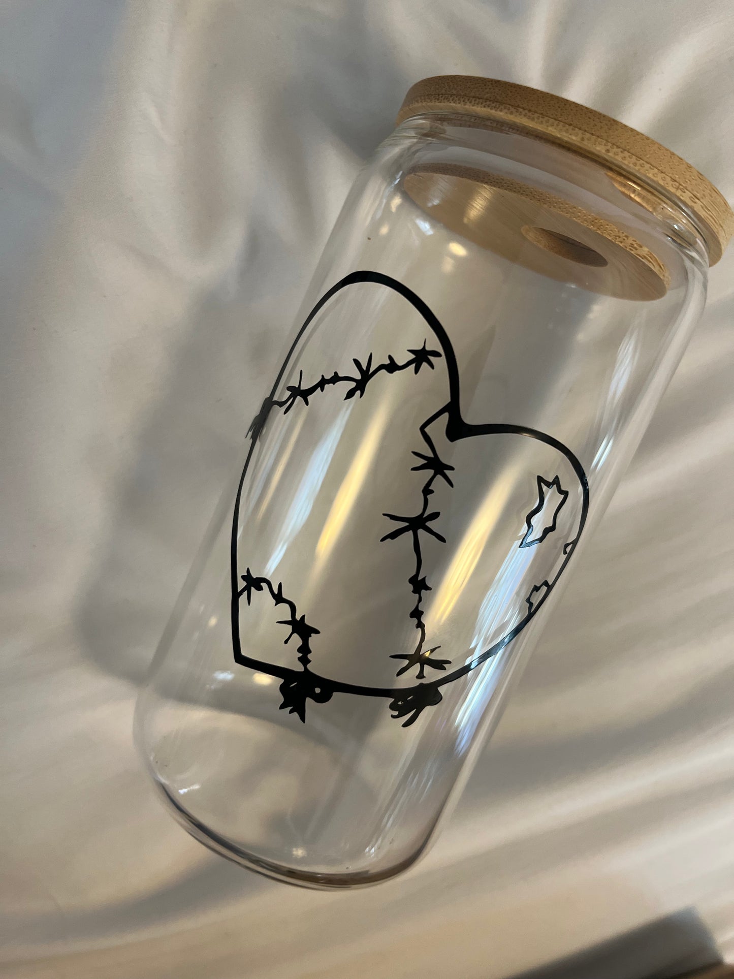 DemongelicK Domain LOGO reusable glass with bamboo lid