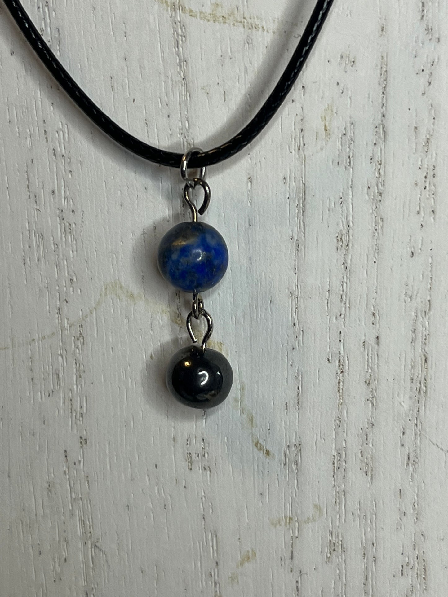 Lapis Lazuli and Hematite pendant
