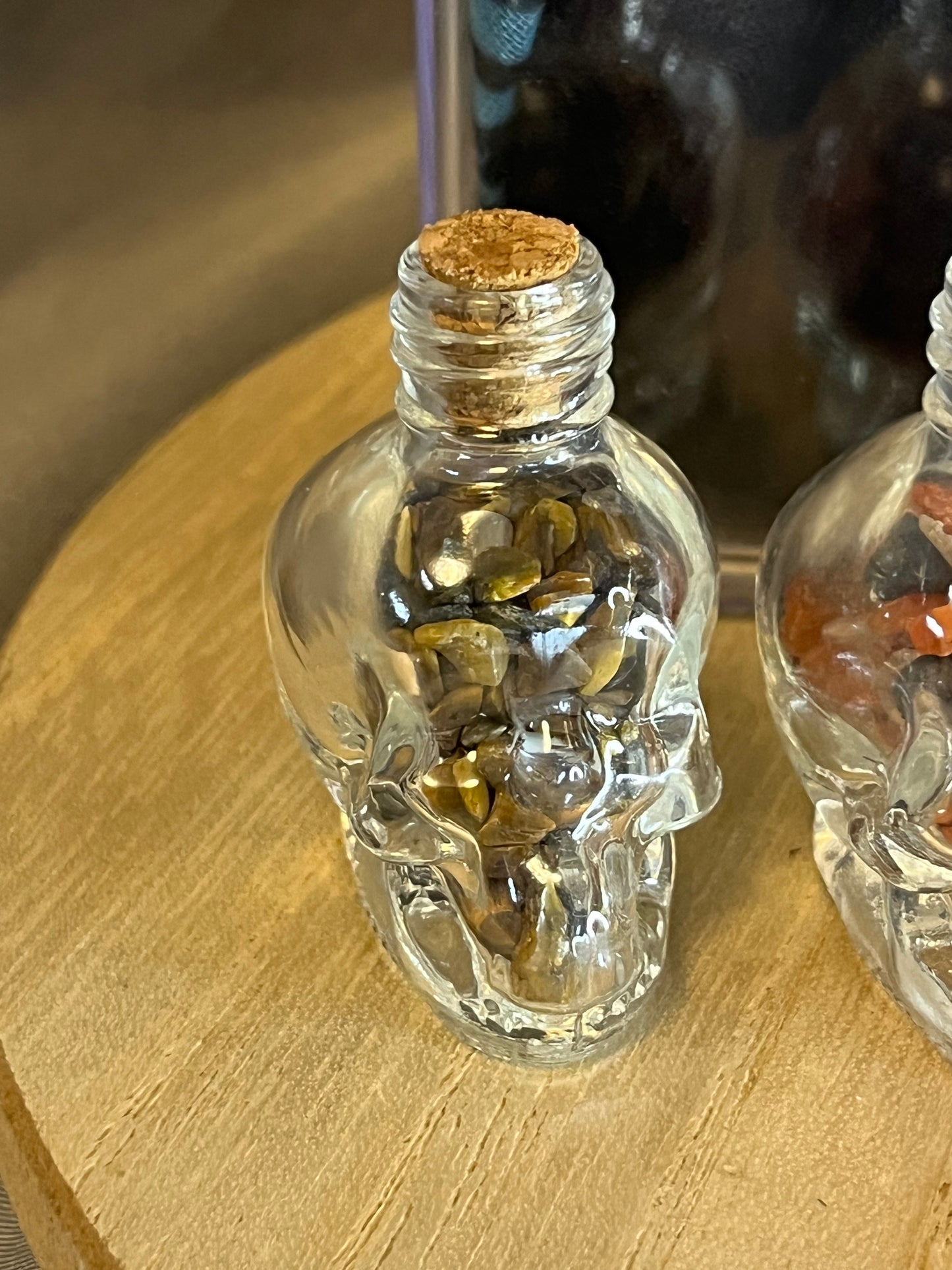 Crystal filled Skull Bottles
