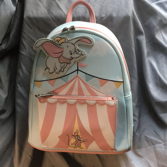 Dumbo - LOUNGEFLY - Circus Tent Mini Backpack and Wallet set