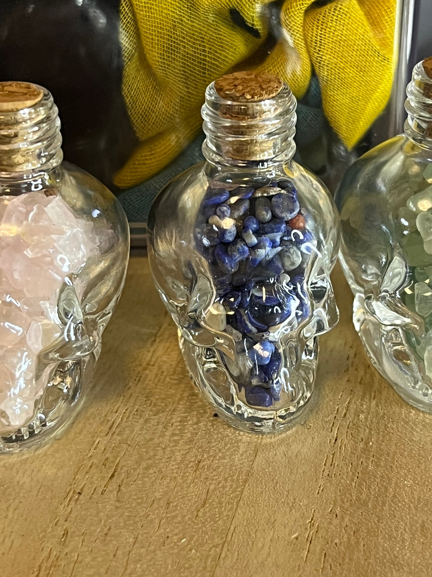 Crystal filled Skull Bottles