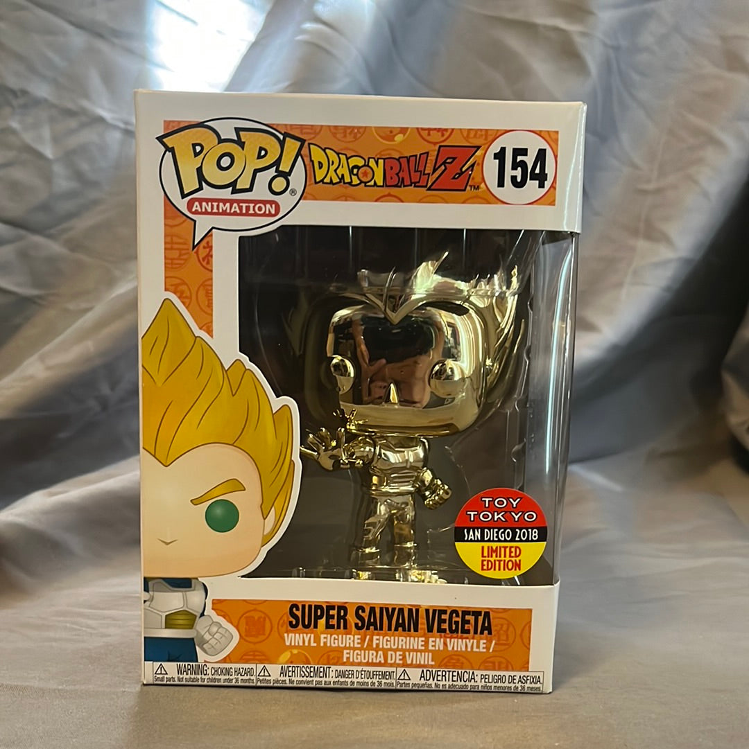 Super Saiyan Vegeta - FUNKO 154 - Toy Tokyo - SDCC 2018 Exclusive Gold Chrome