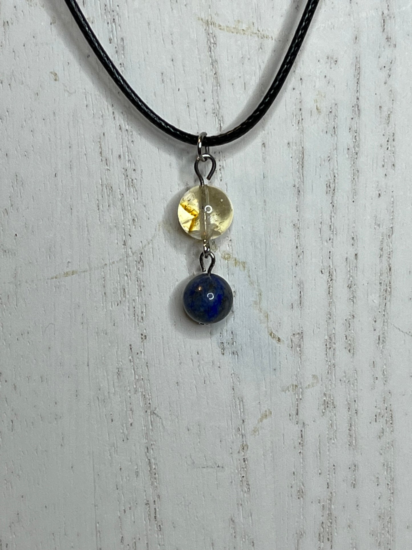 Lapis Lazuli and Citrine pendant