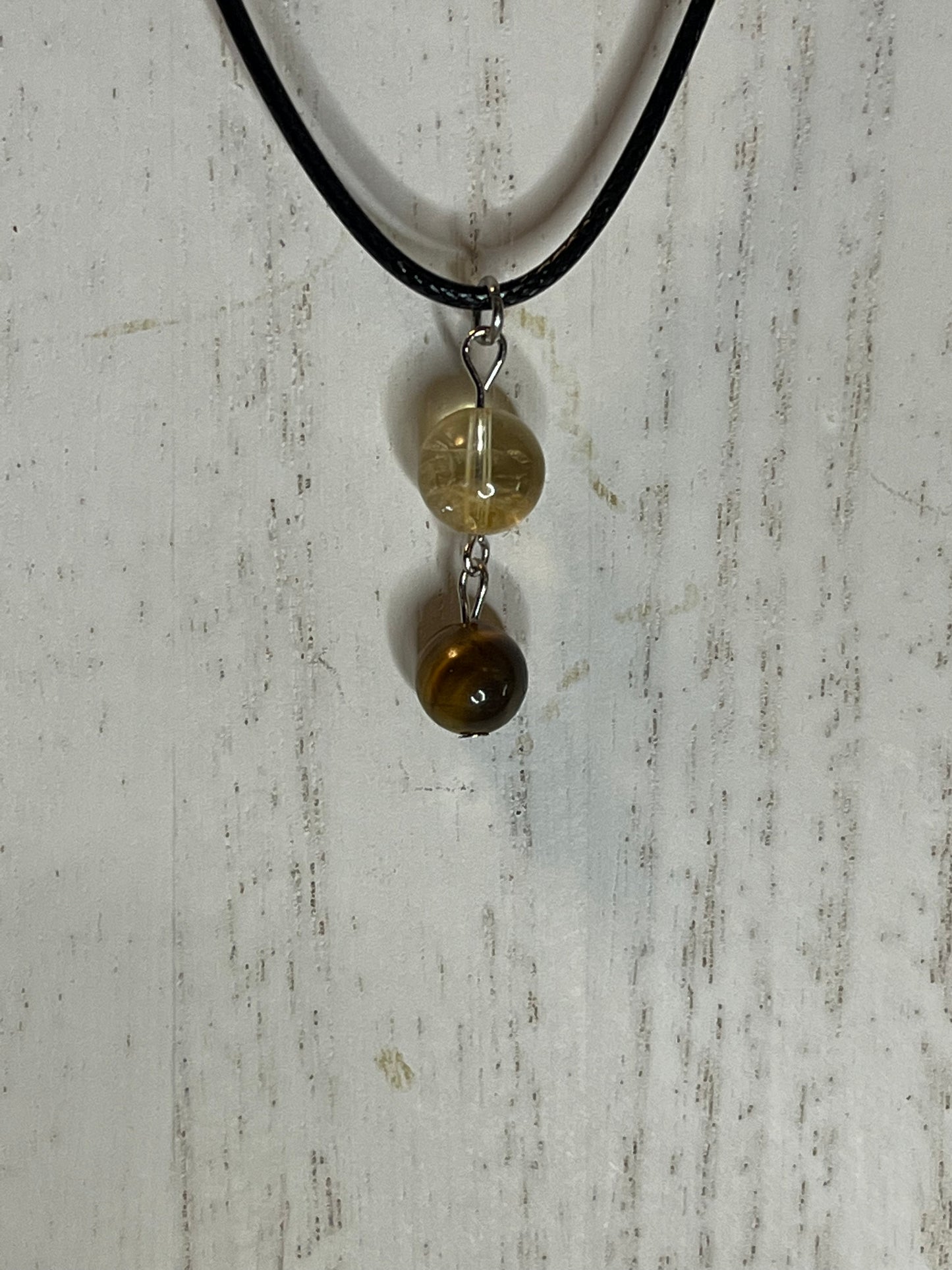 Tiger's Eye and Citrine Pendant