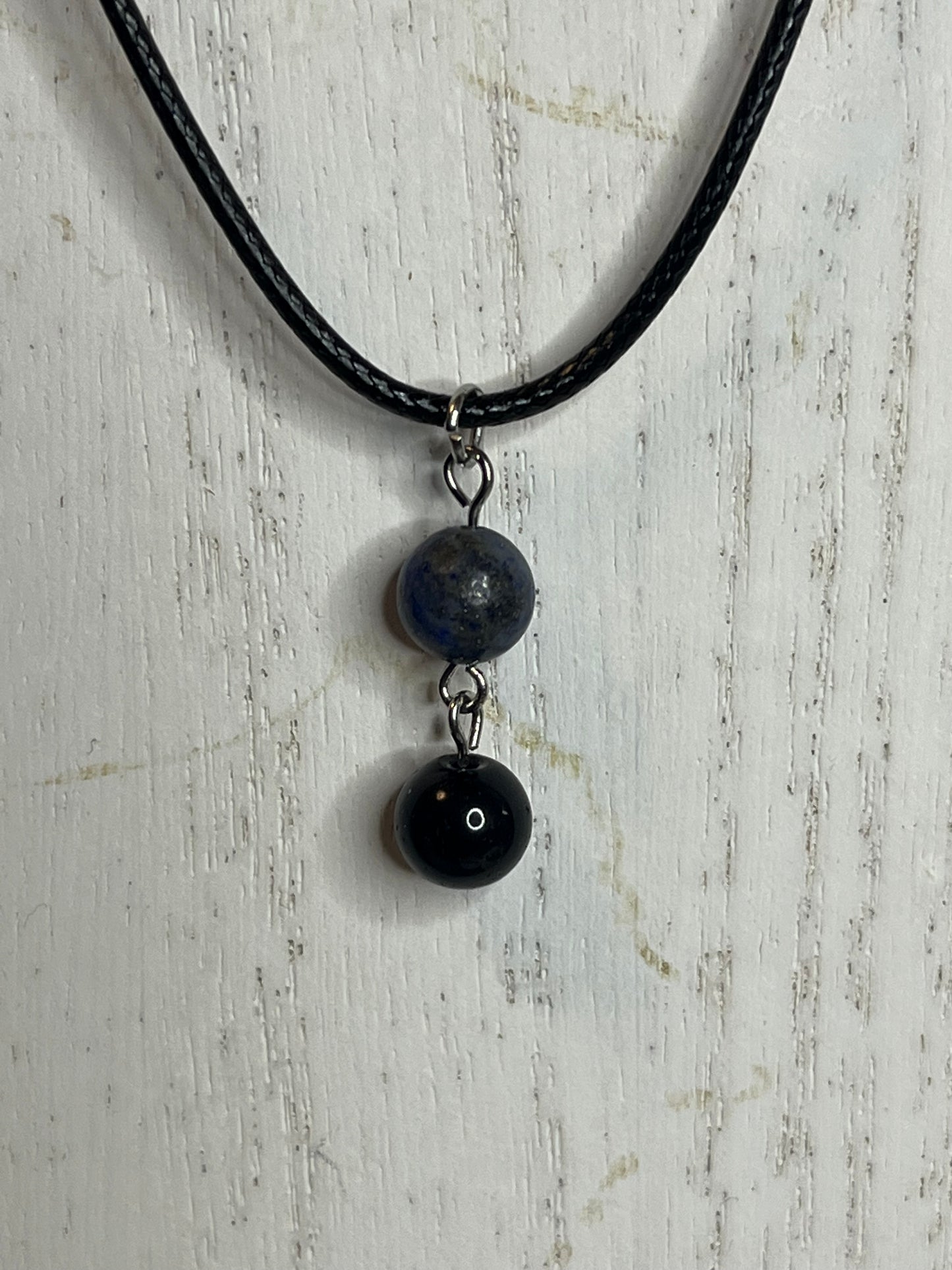 Lapis Lazuli and Black Obsidian pendant