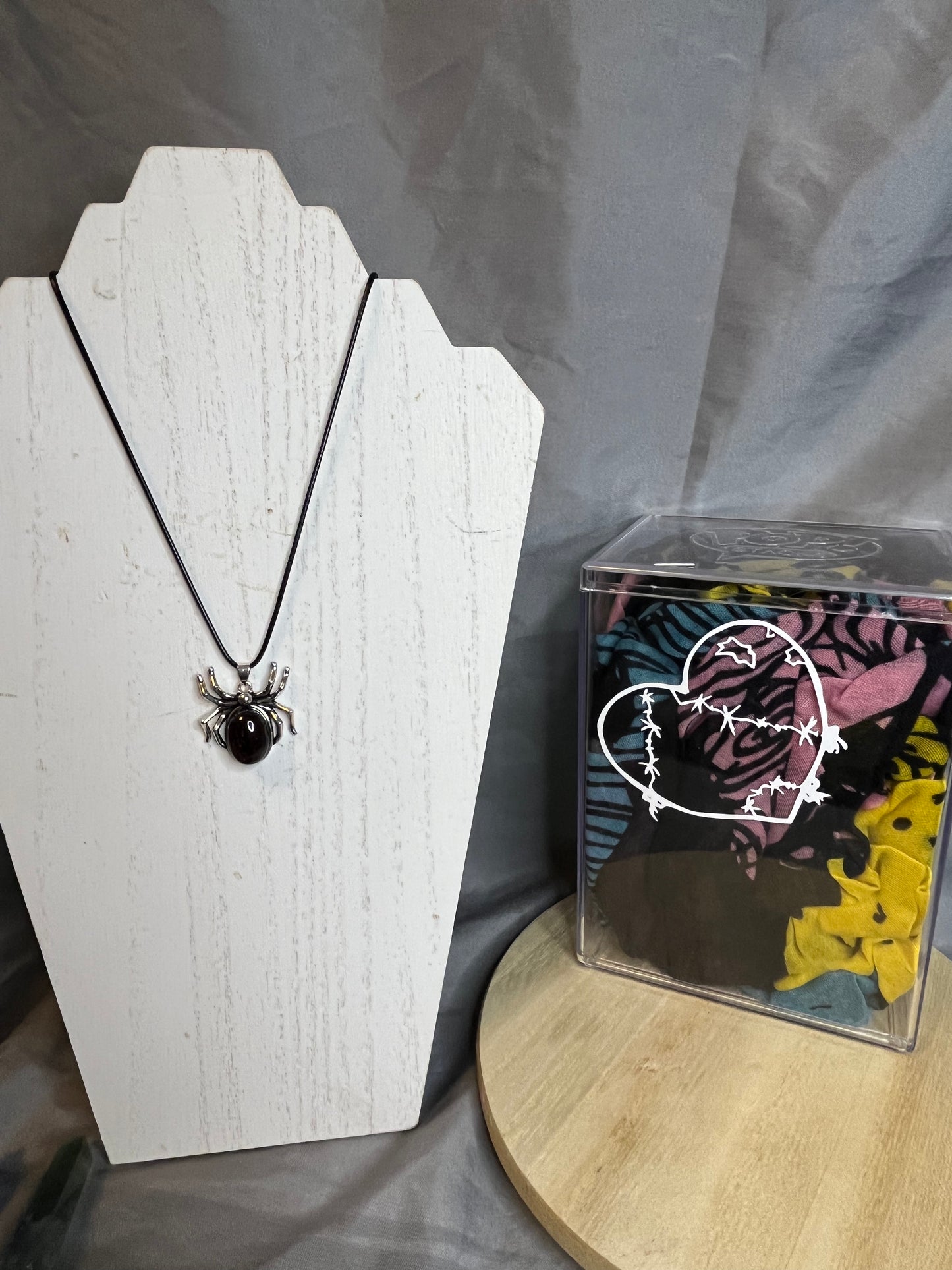 Garnet Spider Necklace