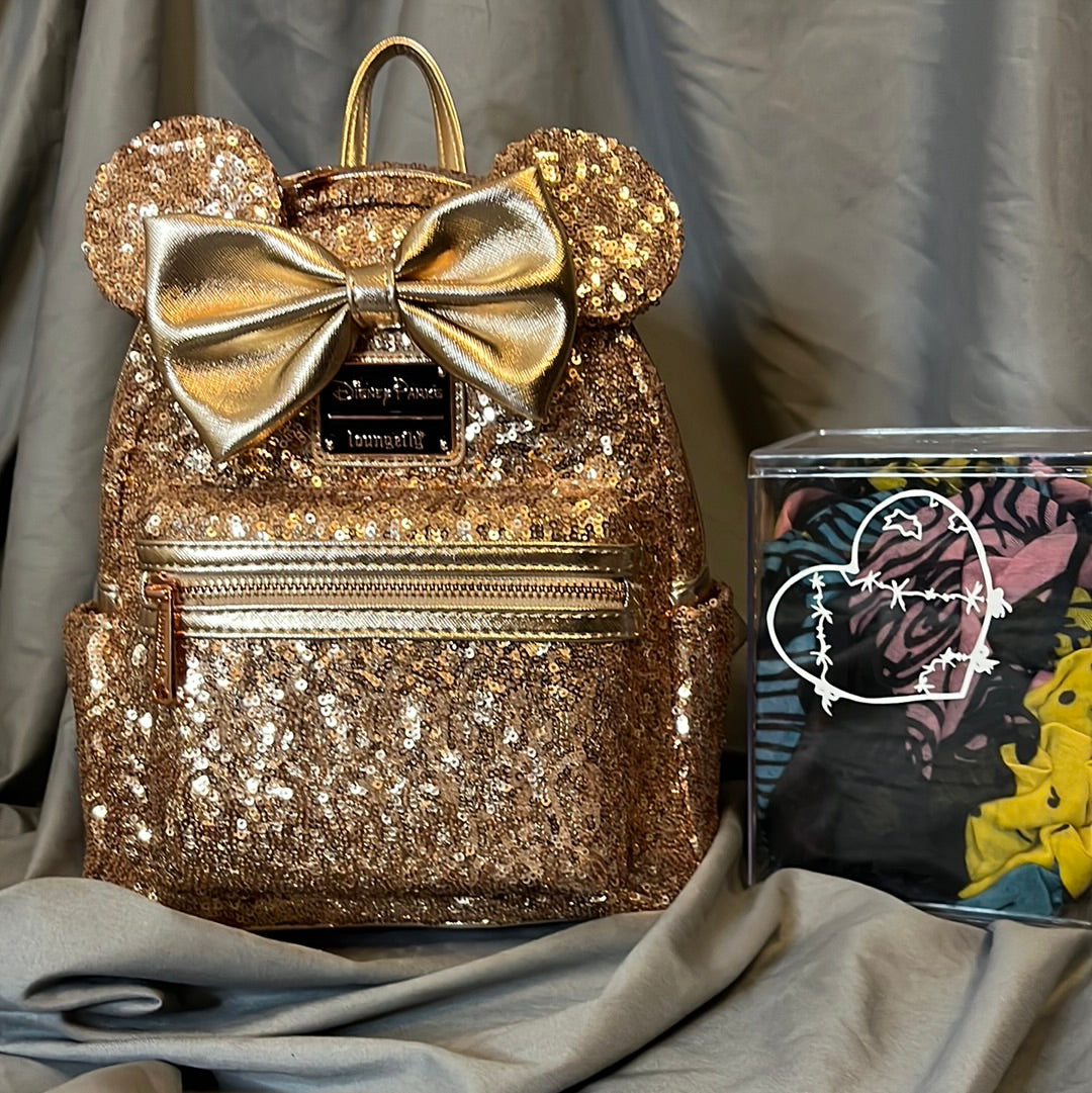 Rose gold sequin loungefly backpack Clearance