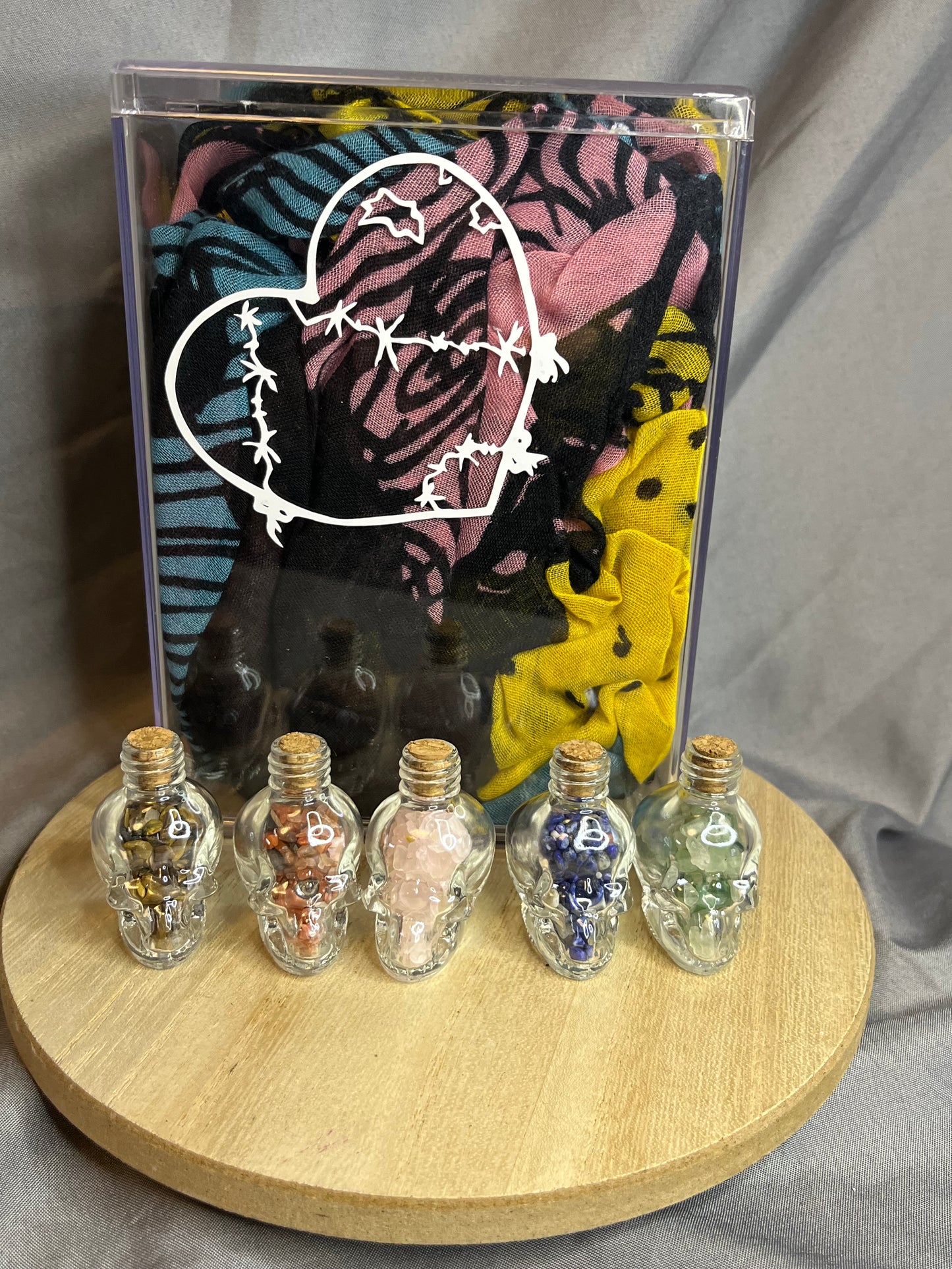 Crystal filled Skull Bottles