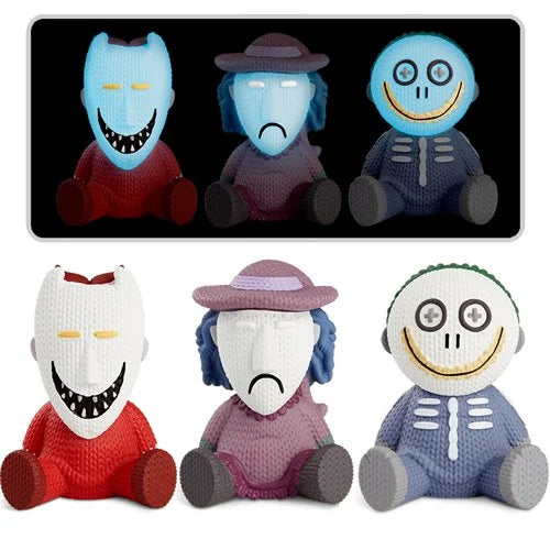 NBC - The Nightmare Before Christmas Lock, Shock and Barrel GitD Figure Set - Handmade by Robots