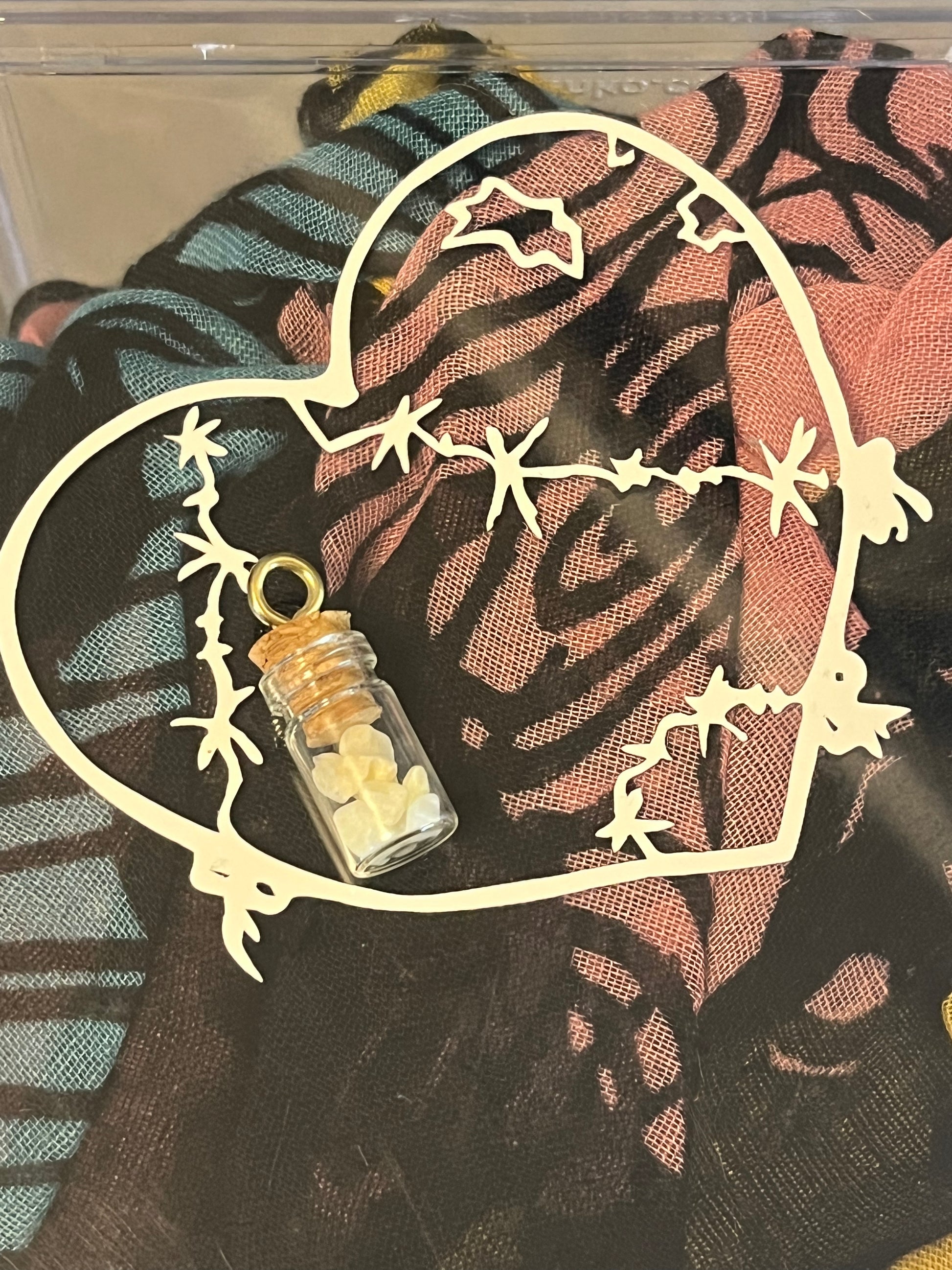 0.5mL Honey Calcite Wish Bottle Pendant/Charm