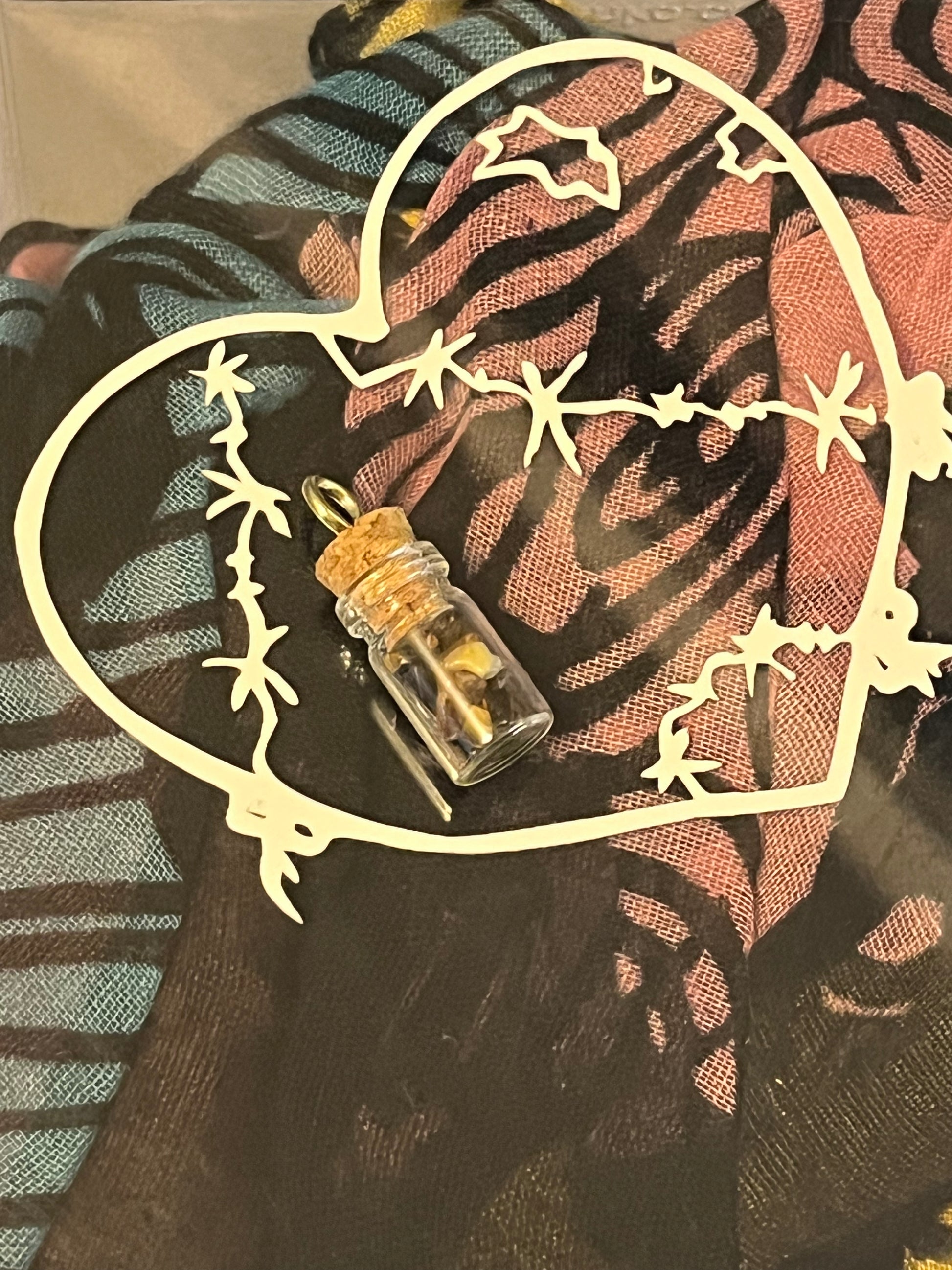 0.5mL Tiger's Eye Wish Bottle Pendant/Charm