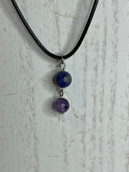 Lapis Lazuli and Amethyst pendant
