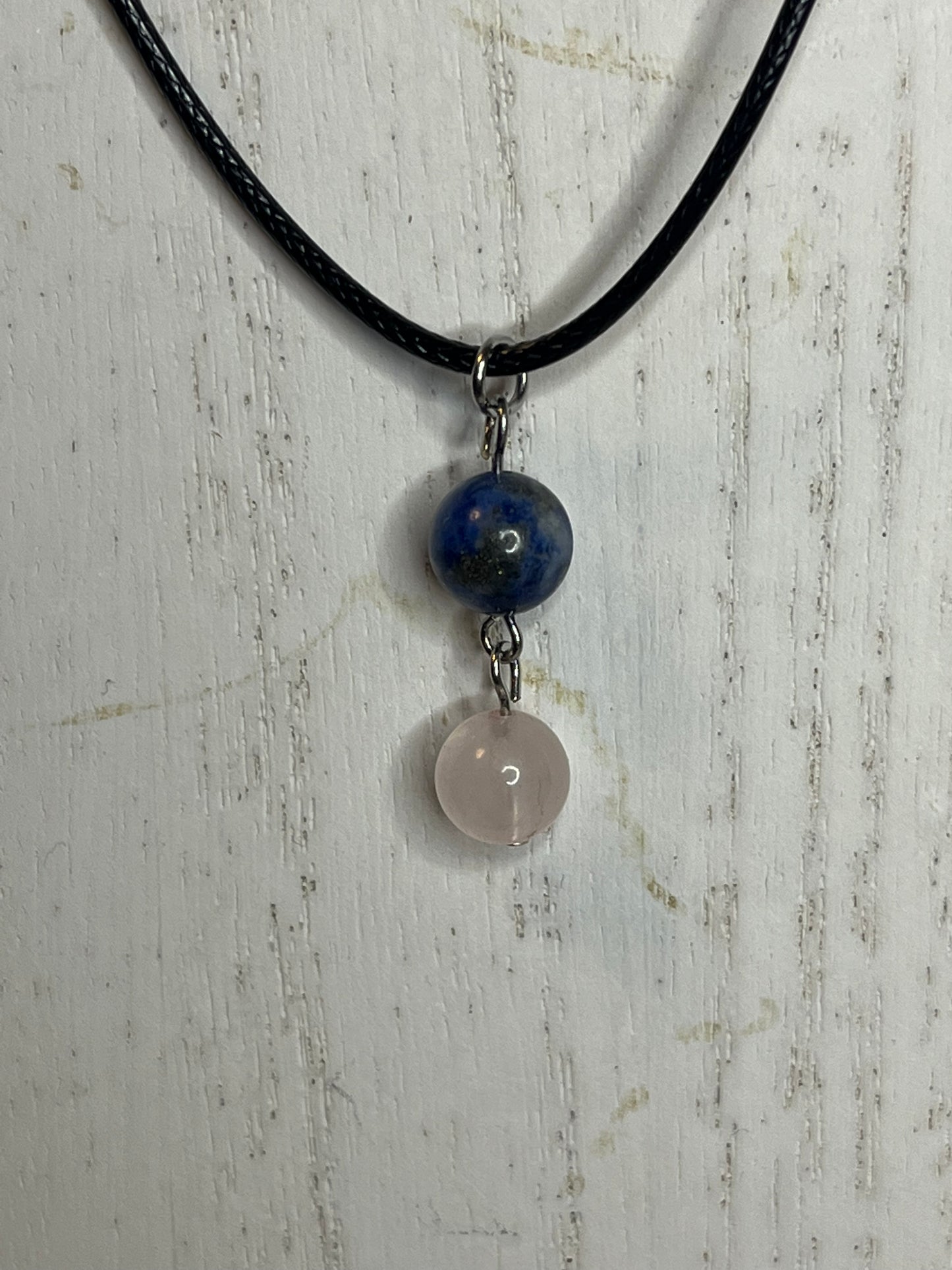 Lapis Lazuli and Rose Quartz pendant