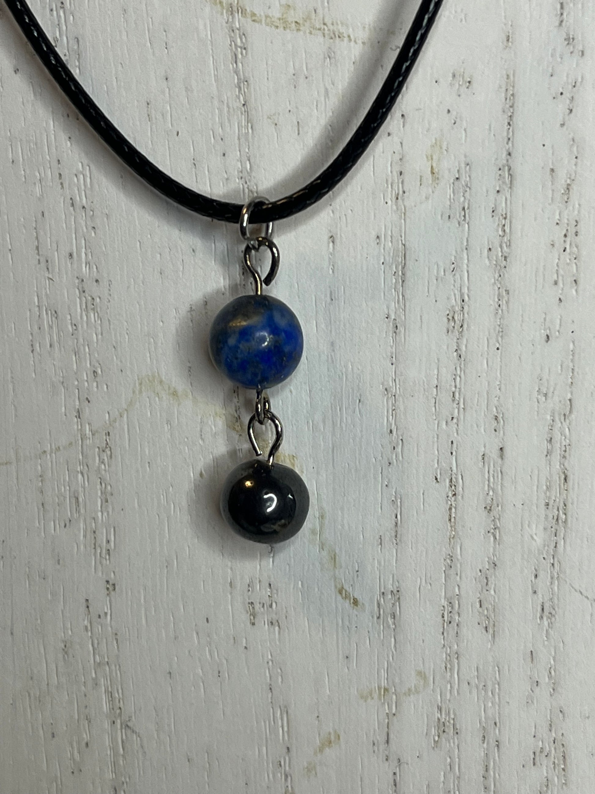 Lapis Lazuli and Hematite pendant