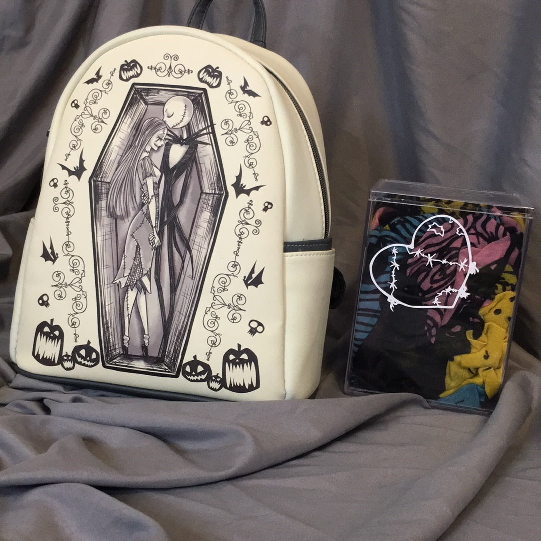 Loungefly - Jack and Sally Coffin Mini Backpack